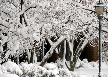 Snow-filled Marquette Campus